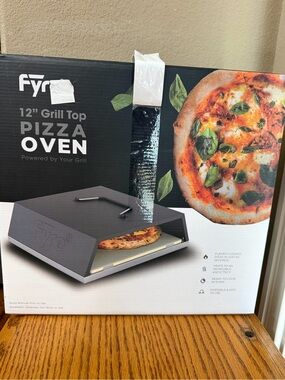 Frye 12" Grill Top Pizza Oven in Black and White Packaging